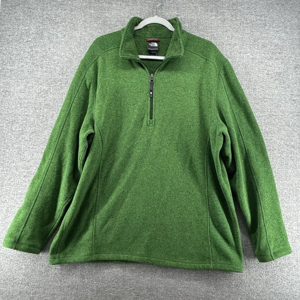 The‎ North Face 1/4 Zip Pullover Sweater Fleece Men Size XL Green Winter Casual